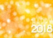 sparkly yellow image that says happy 2018 new years resolutions artists