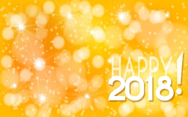 sparkly yellow image that says happy 2018! new year’s resolutions artists sparkly yellow image that says happy 2018 new years resolutions artists
